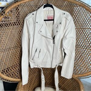 Levi Strauss Women's White Leather Jacket